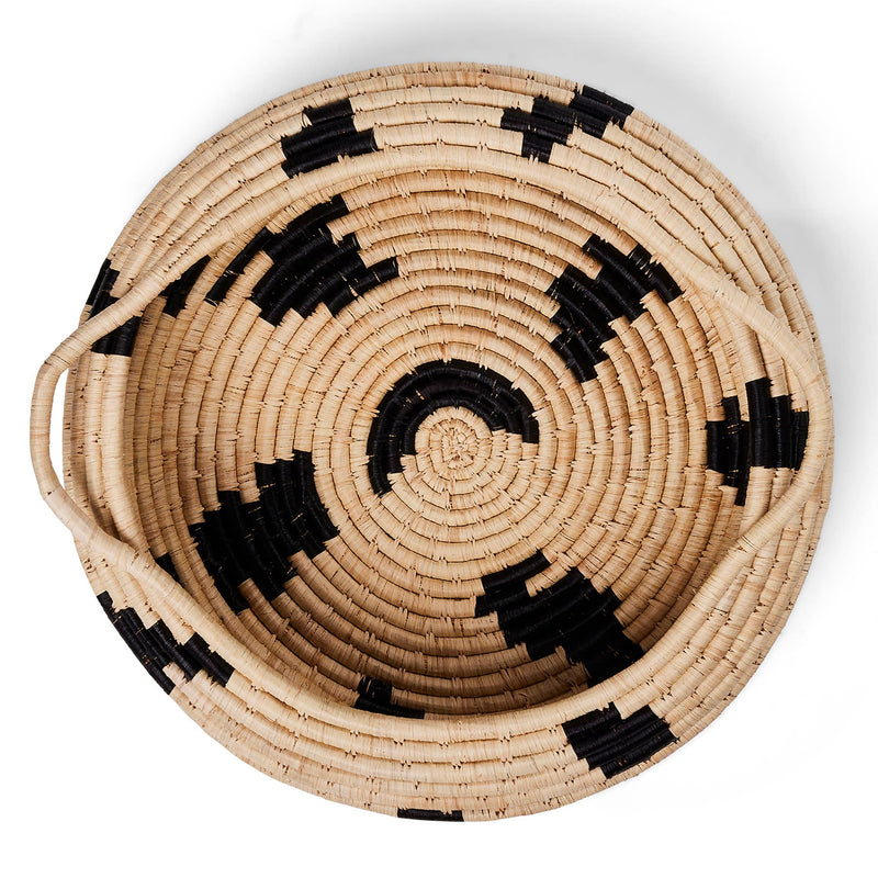 Spotted Black Woven Bowl - 18"