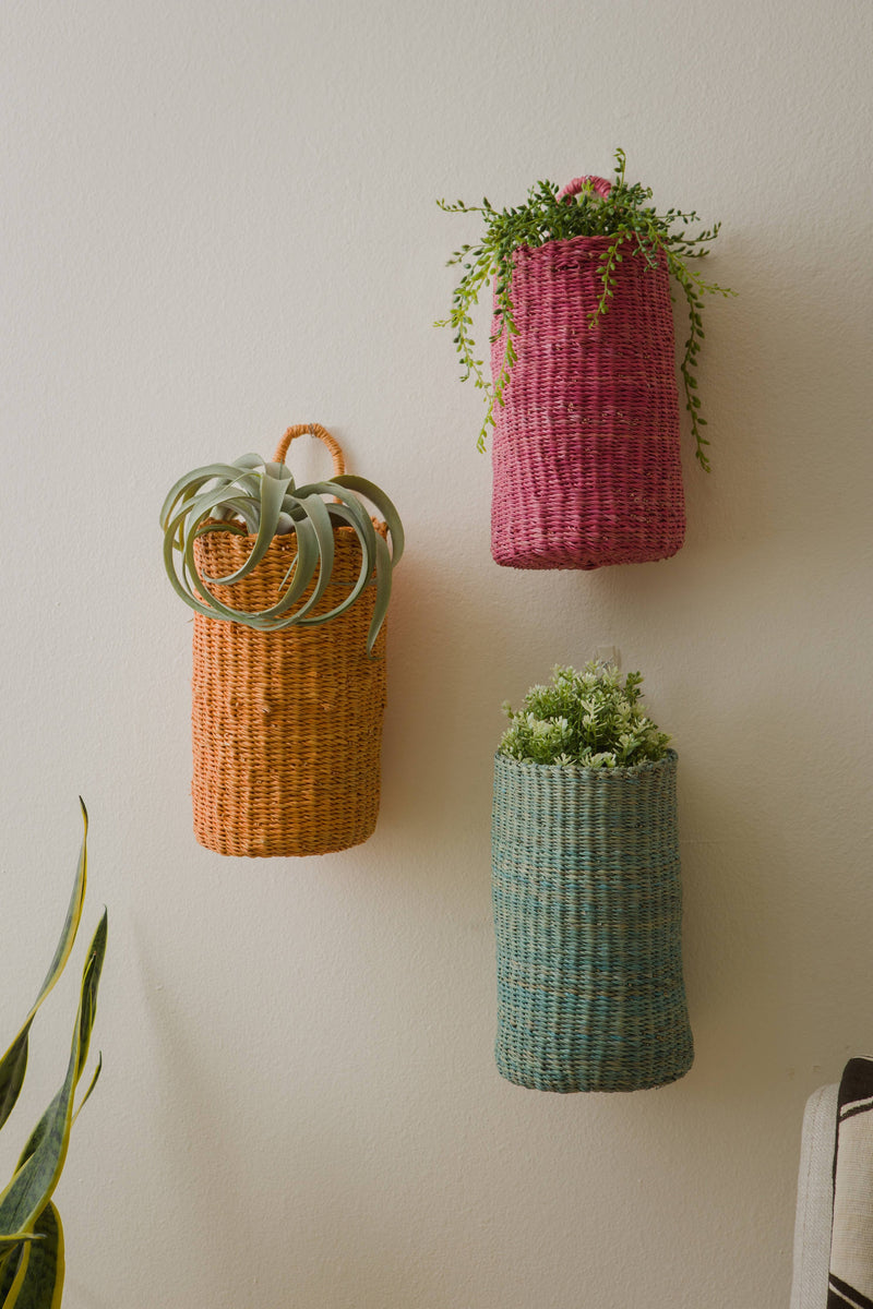 Gray Blue Hanging Basket