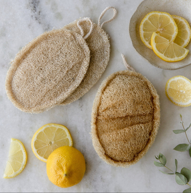 Double Layer Natural Oval Loofah Sponge