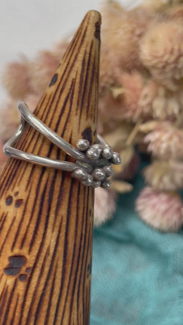 Hill Tribe Fine Silver Ring - Stylized Flower