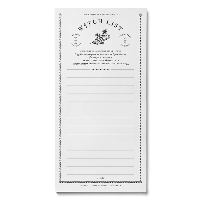 Witch List Notepad