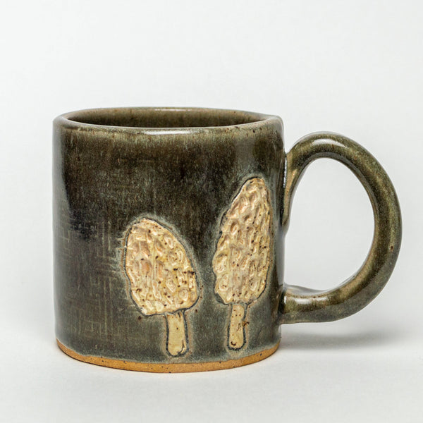 Handmade Ceramic Mug - Morel Mushroom Design