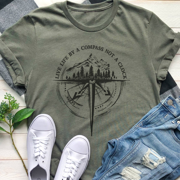 Live Life by a Compass Tee Shirt/T-Shirt/Eco-Friendly