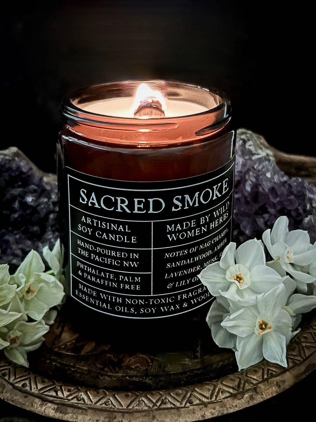 Sacred Smoke - Wood Wick Soy Candle – Mountain Hollow