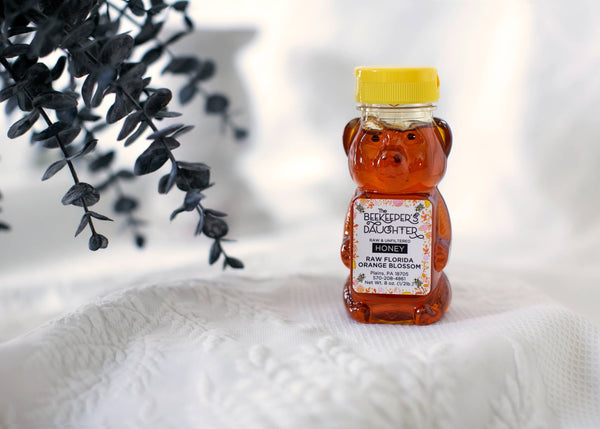 8oz Honey Bear - Raw Florida Orange Blossom Honey