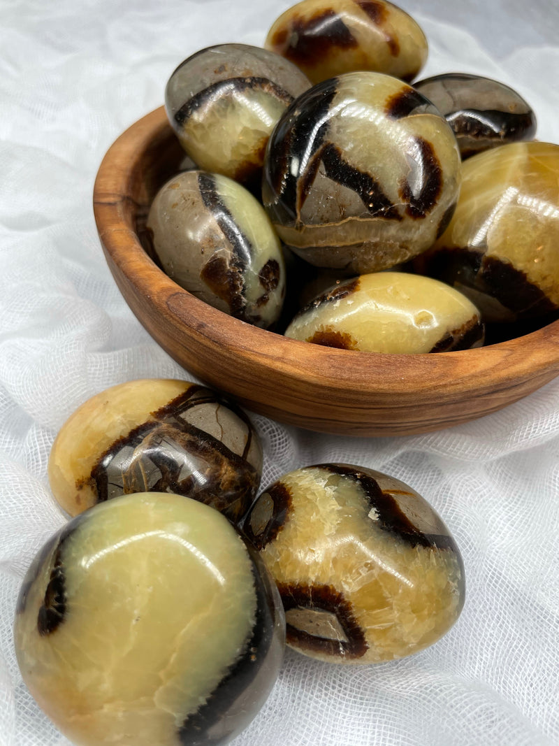 Septarian Nodule (Dragon’s Stone) Palm Stones/ Pebbles/Pocket Stone